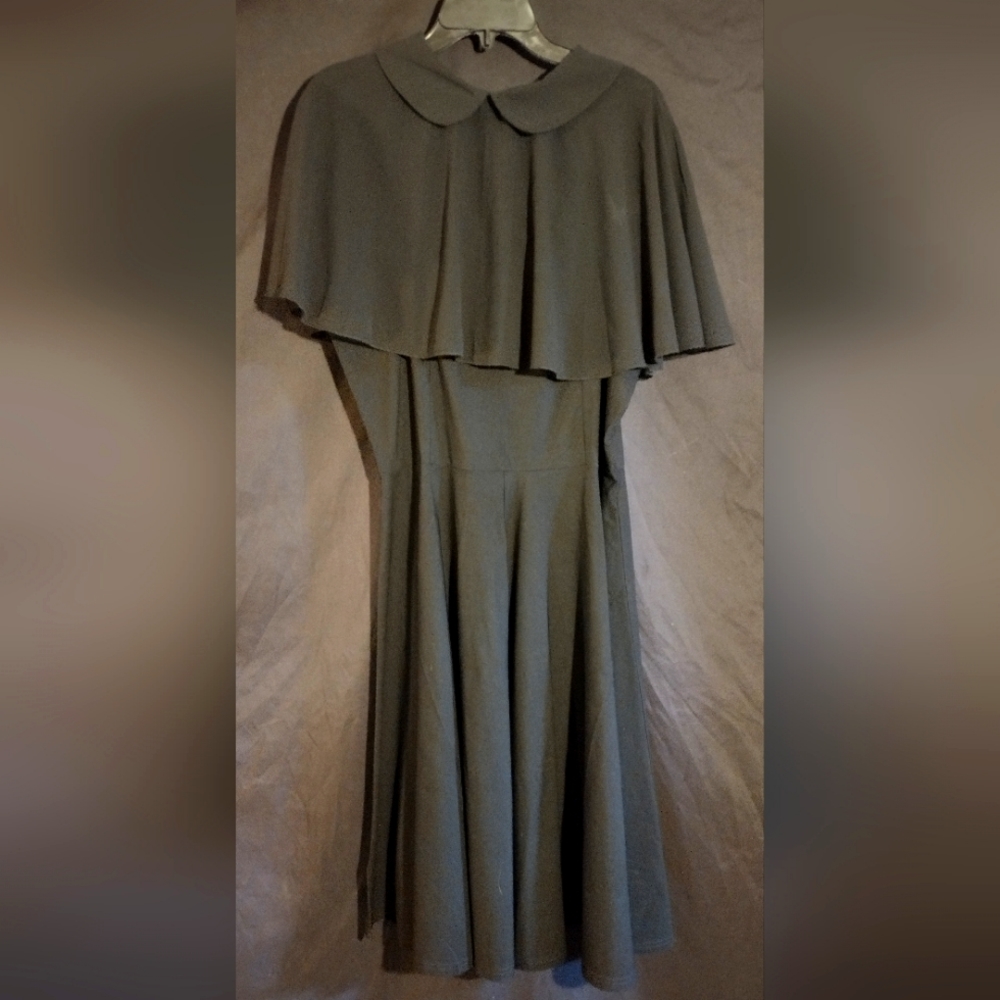 1950s 2 piece cloak cocktail dress black xl